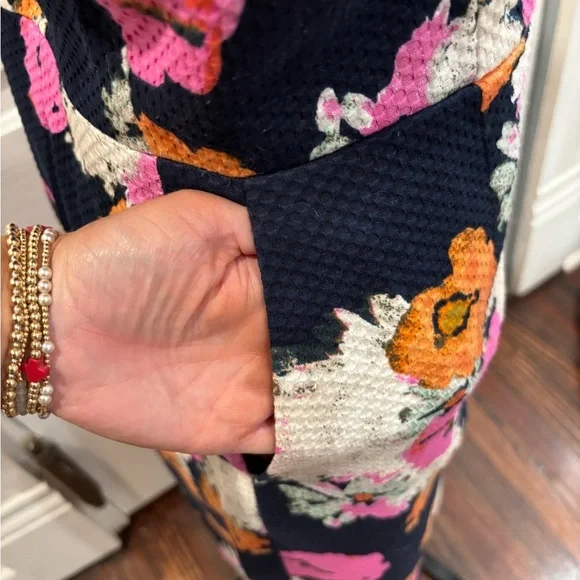 j crew portfolio petunia print in elenore floral navy Shift Dress Sz 10 Rn77388 - Picture 5 of 10